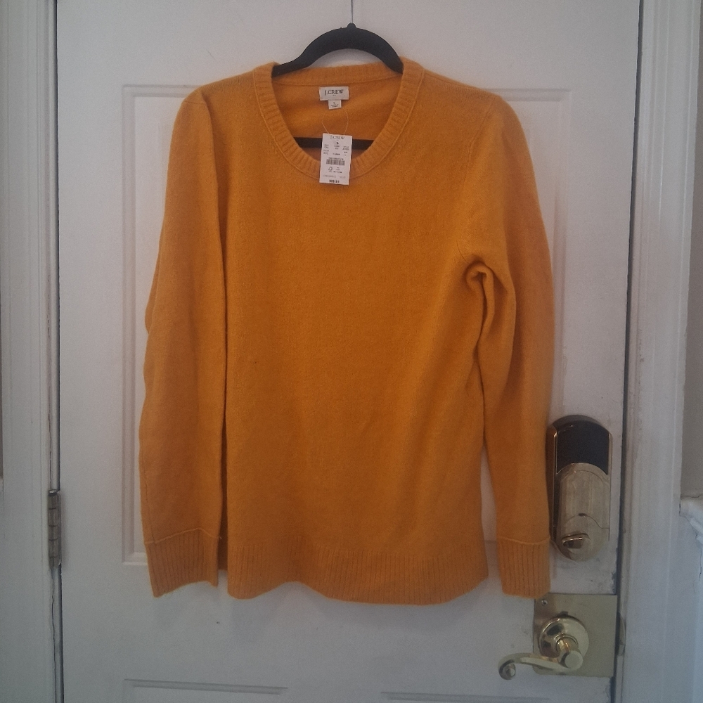 Women's J.Crew Super Soft Yarn Mustard Yellow Crewneck Sweater NWT